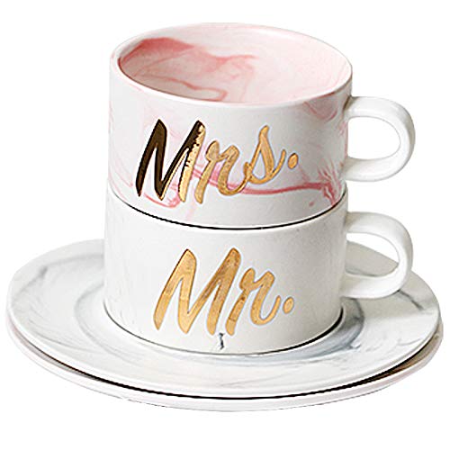 Set de vaisselle pour le petit déjeuner : duo de tasses à café créatives en céramique