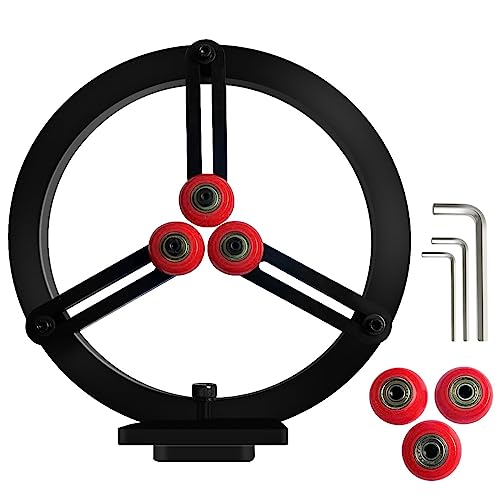 Woodworking Lathe Steady Rest ,3-Point Metal Steady Rest for 12in Swing Lathes with 6 Pcs Position-adjustable Wheels