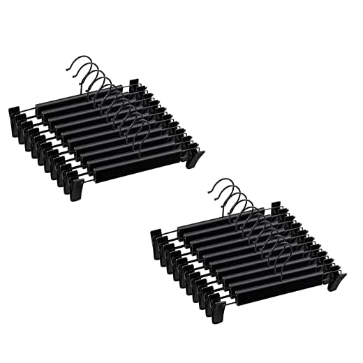 Mutsitaz 20 Pcs Perchas para Pantalones, Perchas para Faldas con Clip, Perchas para Pantalones Cortos, Pantalones, Camisas,Falda,Bufanda