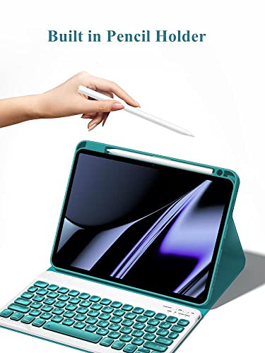 Anmengxinling Keyboard Case For Ipad 10Th Generation 2022, Magnetic Detachable Wireless Keyboard With Pencil Holder For 10.9 Inch Ipad 10 2022 Release A2696 A2757 A2777 (Mint Green) #TOP3