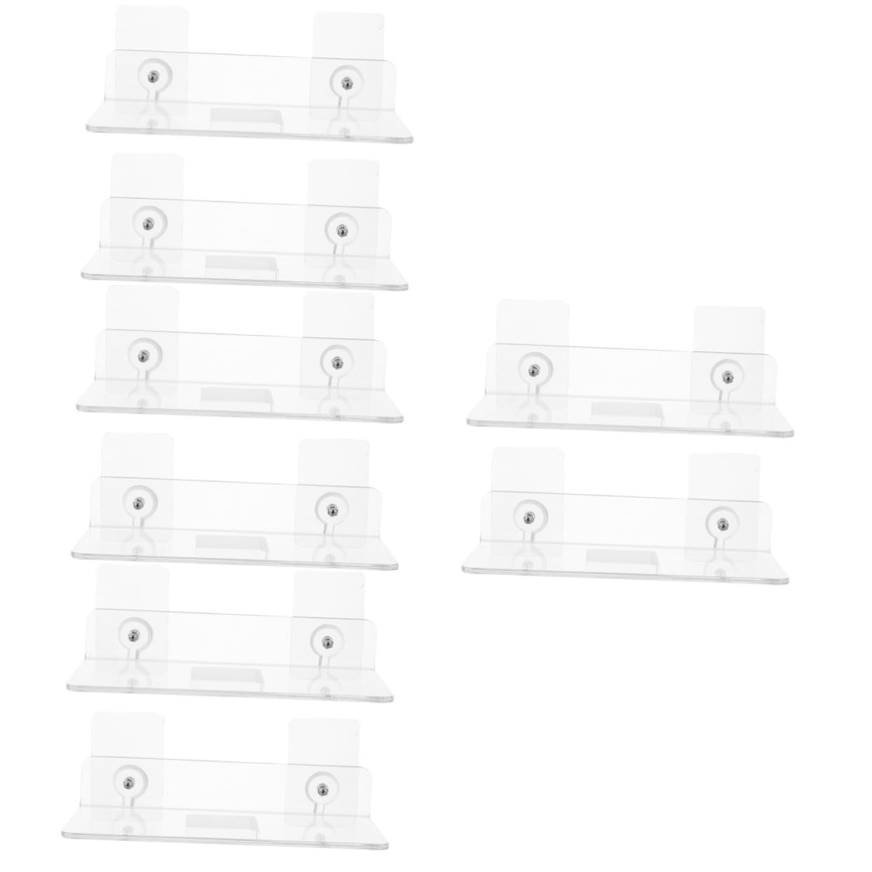 POPETPOP 4sets Acrylic Wall Hanging Storage Rack Punch Sundries Holder for Bathroom Kitchen Durable Design Modern Minimalist Style Easy to Clean 2pcs*4