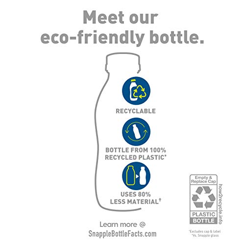 Snapple Zero Sugar Half 'n Half Tea, 16 fl oz recycled plastic bottle, Pack of 12