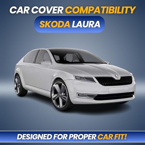Image of Car Cover for Skoda Laura | 100% Waterproof Heavy-Duty 3-Layer Car Body Cover | All-Weather Rain, UV, Sun & Dust Protection | Custom Fit | Mirror & Antenna Pockets | Navy Blue