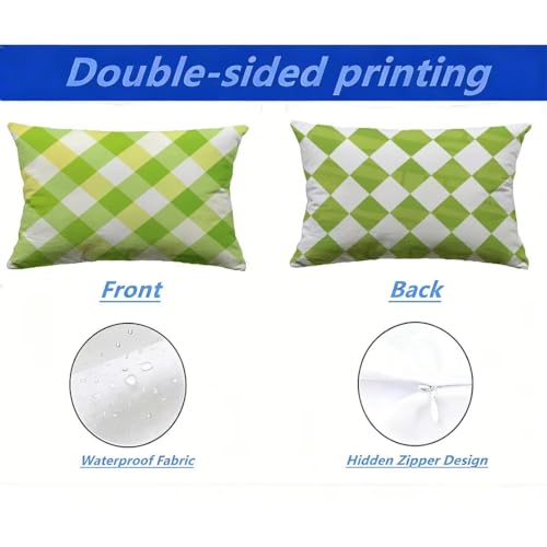 Housse de coussin extérieur aspect lin 60x80 cm de qualité supérieure - 3