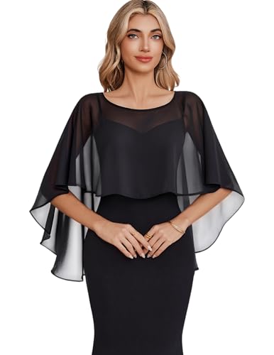 Avidlove Sheer Capelet Polyester Shawl for Women Formal Dress Wedding Party