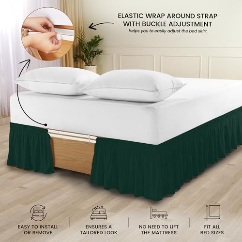 Faldón de cama elástico Queen Utopia Bedding con caída de 16 pulgadas microfibra ajustable 4