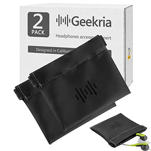 Geekria 2 Pack Pochette pour écouteurs de Sport, Étui de Protection pour écouteurs Intra‑Auriculaires, Sac de Voyage Compatible Beats Powerbeats 3, Apple...