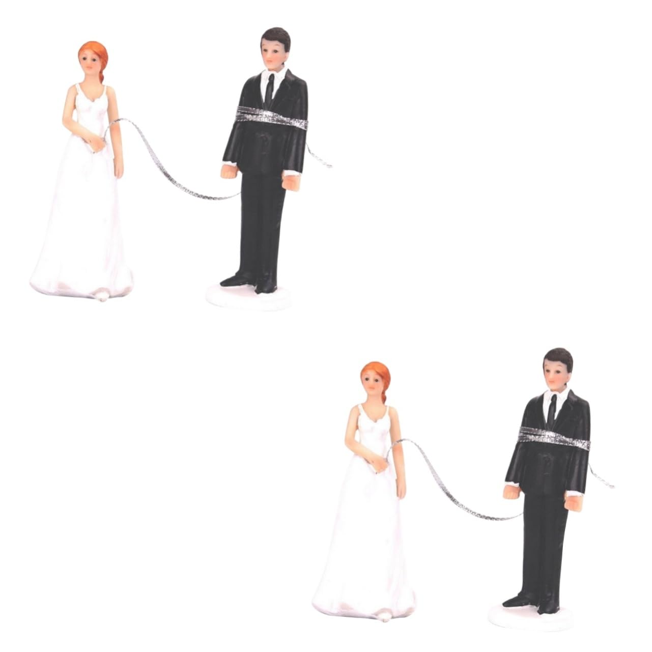 Abaodam 2pièces Figurine De Gâteau De Mariage Élégante Résine Couple Mariés Décoration Romantique pour Gâteau De Mariage Souvenir Intime pour Invités Et Célébrations