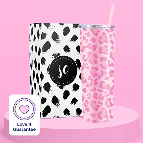 Leopard Print Vacuum Insulated Stainless Steel Skinny Tumbler With Straw - Coffee Mug With Lid, Tea Cup For Travel, Pet Mom, Pet Dad Gifts For Pet Lovers - Insulated Water Bottle - Woman Travel Mug #TOP5