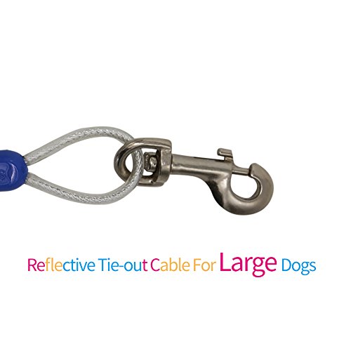 Petest 25Ft Reflective Tie-Out Cable With Buffer Spring For Large Dogs Up To 90 Pounds #TOP4