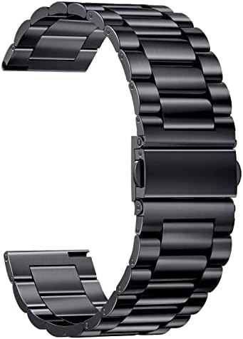 ZPJPPLX 24mm Metal Watch Band,for Hybrid Smartwatch Machine,Suunto 9/9 BARO/7/D5/Spartan Sport,Black