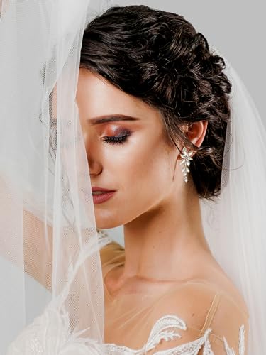 SWEETV Marquise Rhinestone Wedding Earrings for Brides Bridesmaids, Elegant Bridal Earrings,Crystal Formal Dangle Drop Earrings for Women Prom Jewelry Gifts3