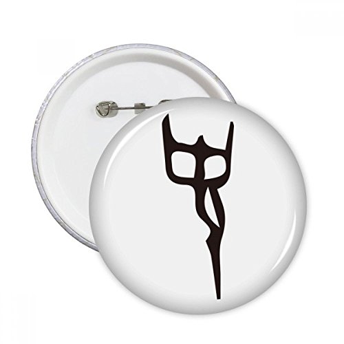 Badge rond inscription os chinois Shi 5pcs bouton decoration pour vetements S