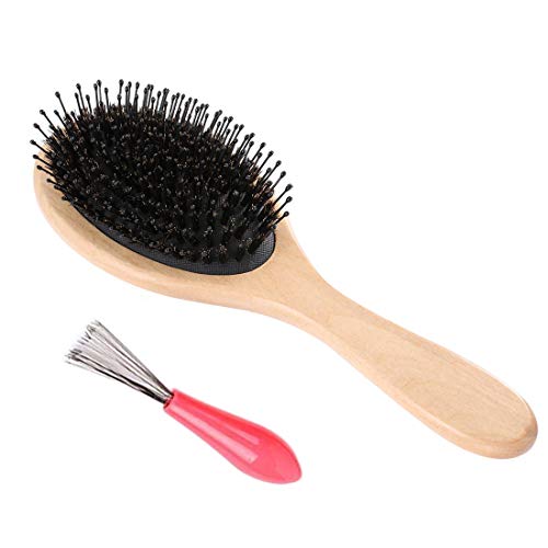 Boar Bristle Hair Brush,hair brush for Women Men and Kids, best hairbrush Works for Thick, Thin, Straight, Curly,Long, Short, Dry All Hair Types,Reducing Hair Breakage and Frizz, Adding Hair Shine