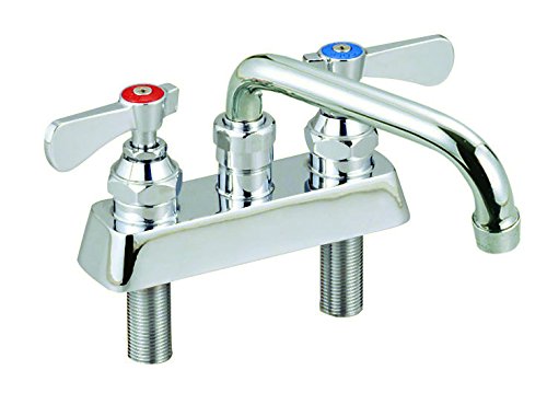 BK Resources BKF-4DM-8-G OptiFlow Heavy Duty Solid Body 4" On Center Deck Mount Faucet with 8" Swing Spout
