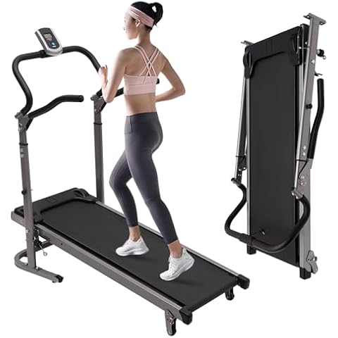 Portable Foldable Treadmill, 3-Speed Adjustable Home Incline Treadmill with LED Display, Running Jogging Walking Exercise Equipment, Load Capacity 264 lbs, Space Saving, Easy to Assemble Cover