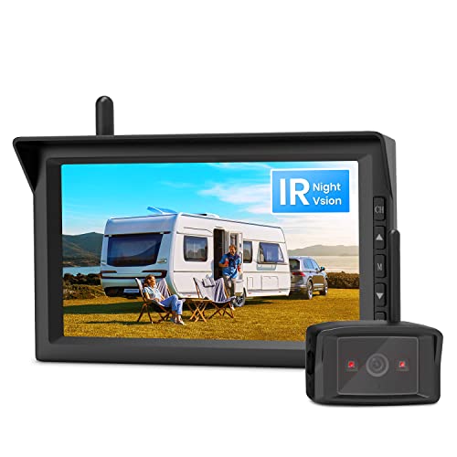 AUTO-VOX Wireless RV Backup Camera with Infrared Night Vision for Clear Night-Time Reversing