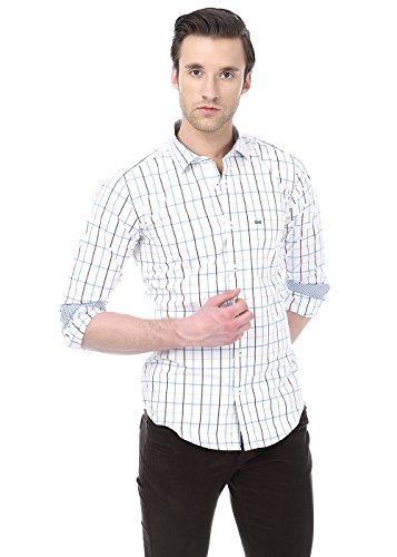 Image of BASICS 100% Cotton Checked Shirt for Men | Slim Fit | Everyday Smart Casual Wear | Full Sleeve