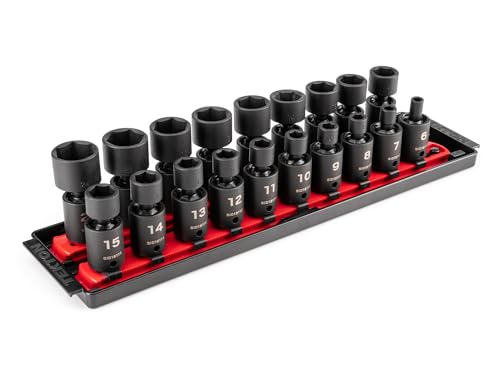 Image of TEKTON 3 /8 Inch Drive Universal Joint Impact Socket, 19-Piece | SID97103