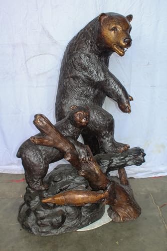Estatua Grande de Oso y Cachorro en Bronce miniatura 2