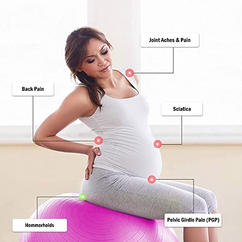 Image of 65cm Exercise Ball with Pump, Anti-Burst Non-Slip Stability Ball for Yoga Pilates Balance Workout Pregnancy and Physical Therapy Home Office Use