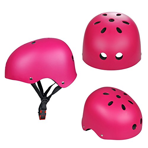 CoastaCloud? - Casco Bici Casco da Skateboard Junior Casco da Pattinaggio in Linea Mountain-Bike Rosa M