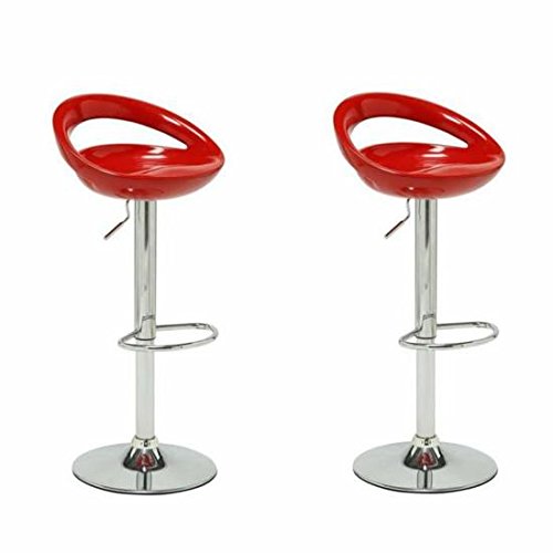 WeFun 2 Tabourets de Bar Hauteur Réglable Rotation à 360° (Rouge) Cover