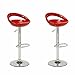 WeFun 2 Tabourets de Bar Hauteur Réglable Rotation à 360° (Rouge)
