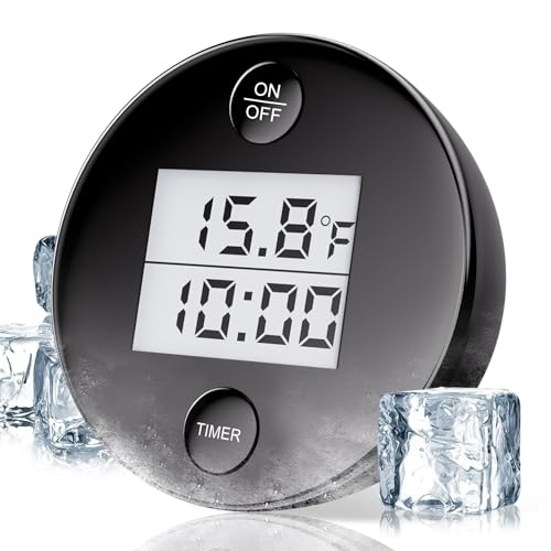 2 in 1 Cold Plunge Thermometer Ice Bath Thermometer Floating Easy Read IP67 Waterproof Timer and Digital Temperature Gauge Timer (Black)