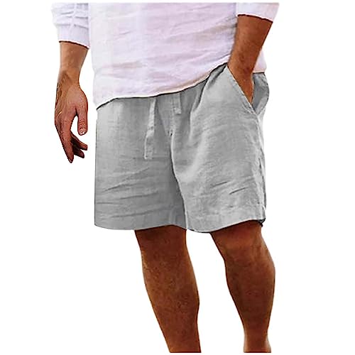 Pantaloncini Lino Uomo Estivi Bermuda Uomo Pantaloni Corti Cotone Leggero