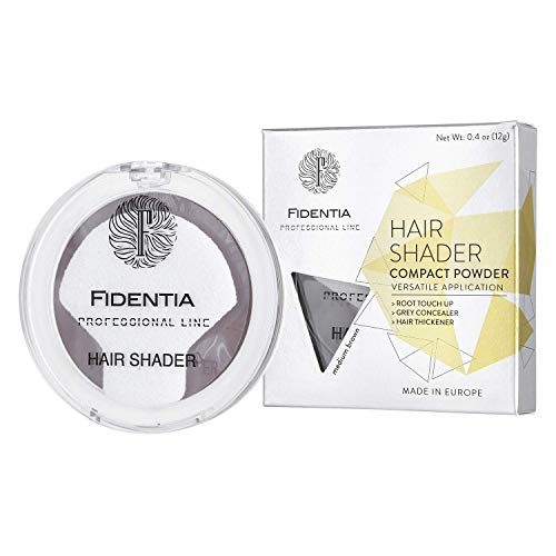 Fidentia Hair Shader 12g | Made in EU | Haar Concealer Puder zur Haarverdichtung, Ansatz & Geheimratsecken kaschieren - Mittelbraun