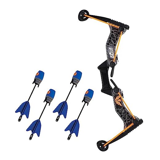 Zing HyperStrike Bow Archer Pack - 1 Bow and 4 Zonic Whistle Arrows, Launches Arrows Up to 250 Feet, for Ages 14 and Up (Carbon Fiber)