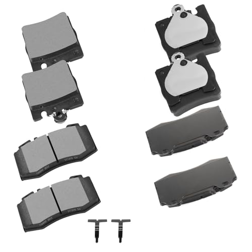 Image of cciyu D873 D847 Brake Pads w /Hardware Front Rear Disc Brake Pad Set | Fit For Mercedes-Benz For C350 2006-2007,For SLK350 2005-2006