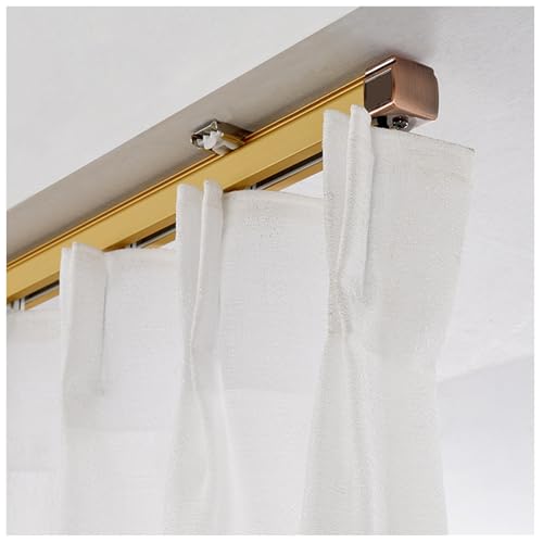 Rieles para cortinas silenciosos contra atascos, riel doble de techo