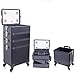 Produktbild Professionelles Universal-Rad Trolley Kosmetikkoffer Kosmetik Zug Tabelle mit Lampen und Spiegel beweglichen Spielraum-Verfassungs-Fall,Schwarz,4layers35×25×74cm