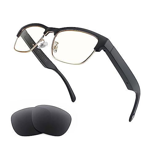 Image of Smart Glasses for Men Women, Open-Ear Audio Bluetooth Glasses | Blue Light Filter & Polarized Sunglasses Lenses, Built-in Mic and Speaker, Touch Control, Hands-Free Calls /Music, Work Relax