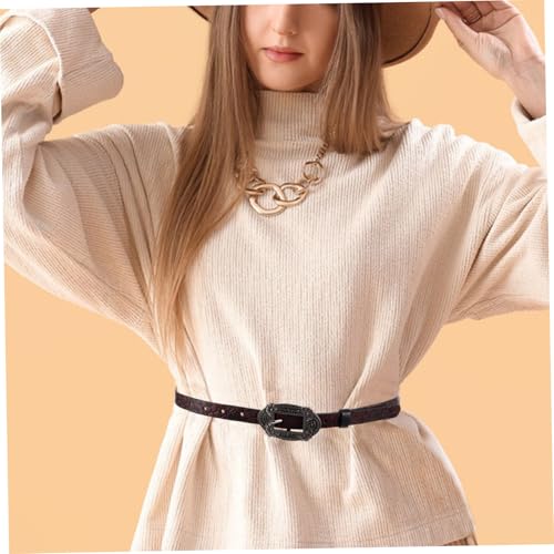 BESPORTBLE Vintage Western Floral Design Belt for Women Men PU Waist Belt with Engraved Buckle for Daily Wear Antique Retro Style Cowgirl Accessory4