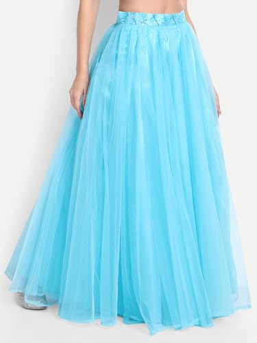 Image of TILISM Women's and Girls Solid Satin Long Skirt