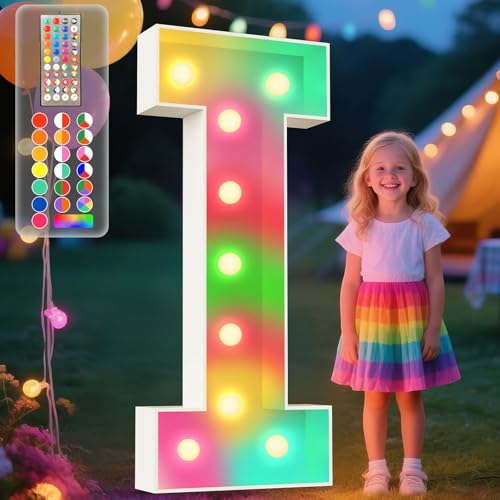 Image of Ledido 4FT Colorful Marquee Light Up Letter I for Party