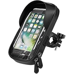 Soporte Para Celular Moto Impermeable MINSHUXI Soporte Movil Bicicleta,Puede rotar de 360 Grados con Cremallera Doble, y Diseño de Visera,Lmpermeable, a Prueba de Polvo,Se Adapta a Teléfonos Móviles de 4,5 a 6,4 Pulgadas.