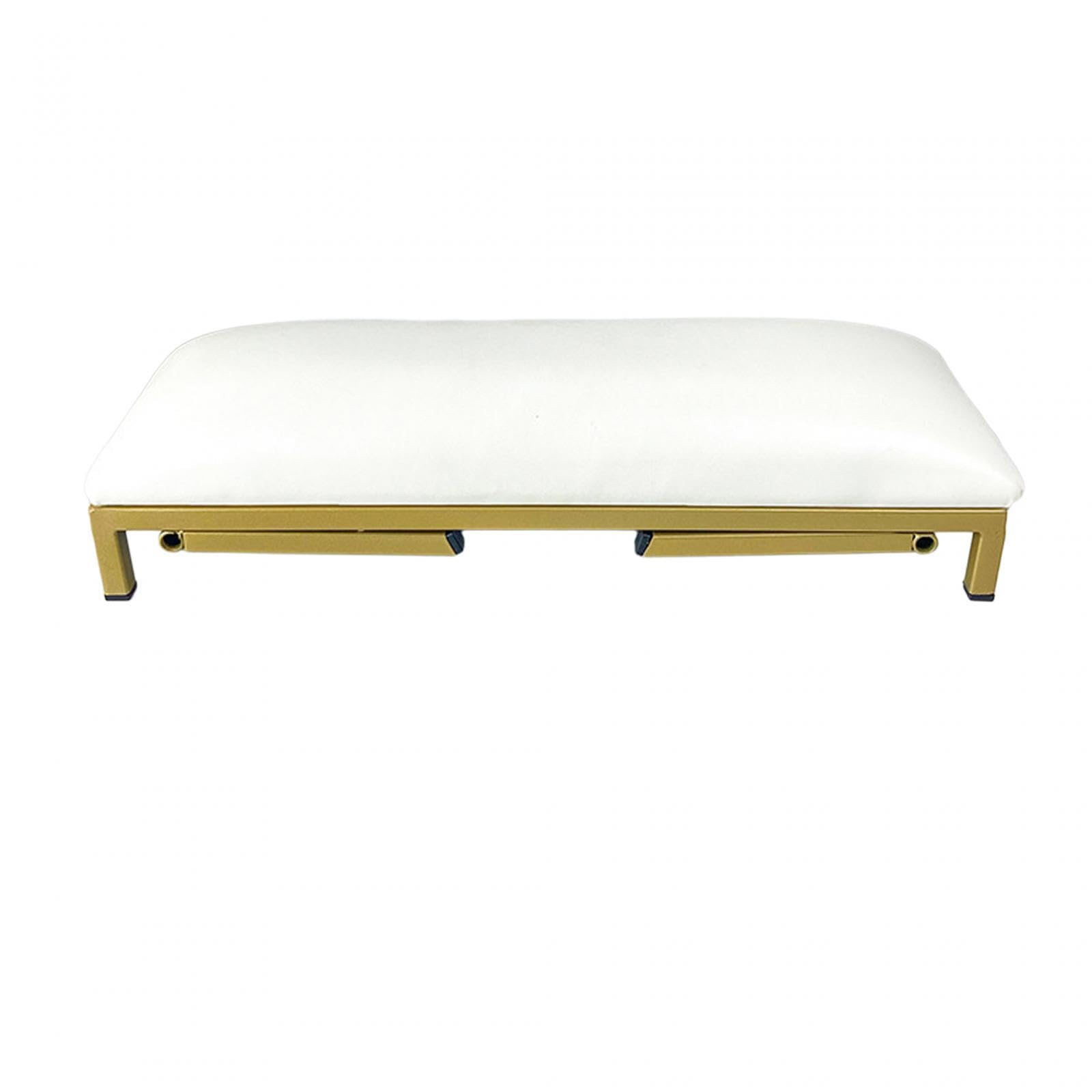 Almohada para Uñas Cojín de Mano con Patas Metalicas Tapete para Manicura Material Pu Impermeable Y Cómodo Adecuado para Salón Escuela Hogar Club, blanco