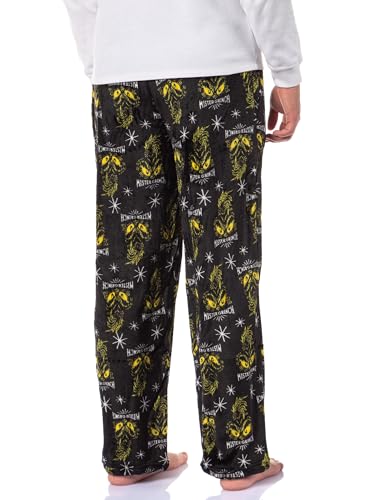 MJC Mens Dr. Seuss The Grinch Black Plush Lounge Pants4