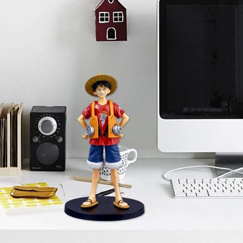 Image of Awestuffs Large Action Figure Monkey D with Jacket and Base Limited Edition for Car Dashboard, Decoration, Cake, Office Desk & Study Table 1 Piece