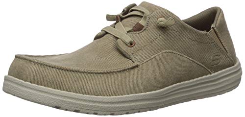 Skechers MELSON VOLGO, Mocasines para Hombre, Tan Canvas, 43 EU