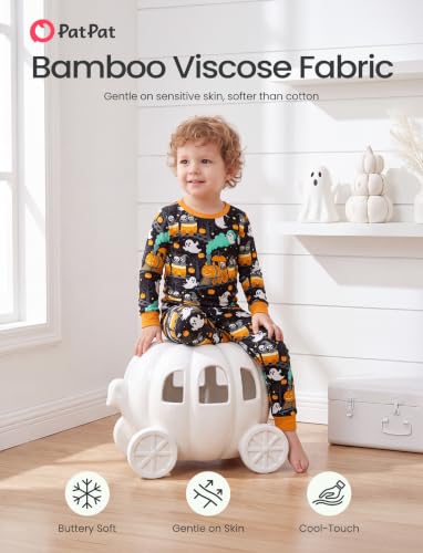 Image of PATPAT Toddler & Kids Pajama Sets with Bamboo Viscose, Snug Fit Pjs for Girls, All-Season Comfort Sleepwear, Ages 2-12 Years