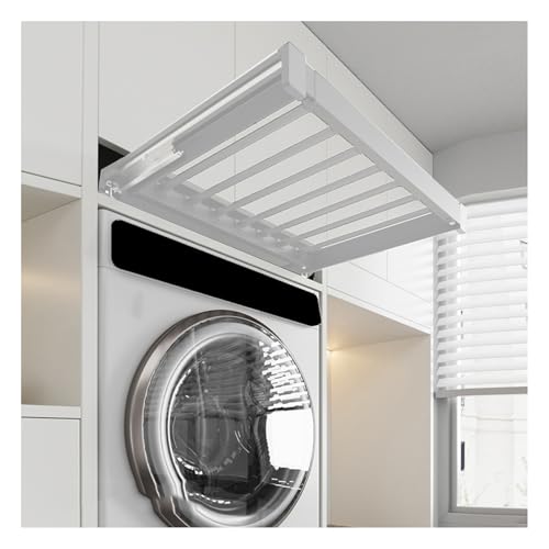 Barre de suspension pour vêtements rétractable avec panier de rangement intégré