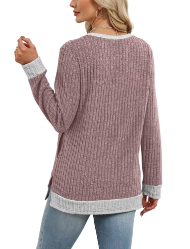 Image of Sampeel Long Sleeve Shirts for Women Tunic Sweaters Fall Fashion Outfits