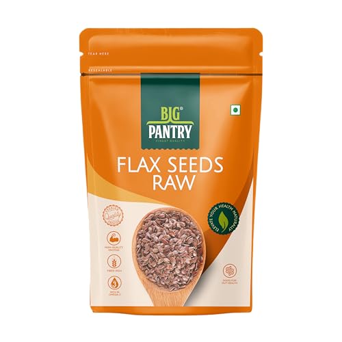 Image of Big Pantry Flax Seeds 200g | Alsi Seeds for Hair, Heart & Skin Health | Rich Source of Protein, Iron, Dietary Fibre & Omega-3 | Raw Flax Seeds for Cholesterol & Weight Management