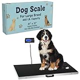 Houseables Dog Scale, Pet Scale, For Large Breed, 440 LB, For Livestock, Dog Weight, Animal, Veterinary, Sheep, Goat, Pig, Shipping, Packages, Weighing, Puppy, Vet, Heavy Duty, Digital, 41x21 Platform