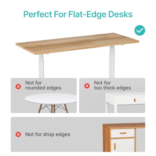 Image of PEGZONE Desk Side Storage Organizer, No Drill Under Desk Laptop Holder, Clamp on Desk Shelf with Pegboard Accessories, Hanging Laptop Mount, Fits Flat Edge Desks 0.4 inch to 2.2 inch, White